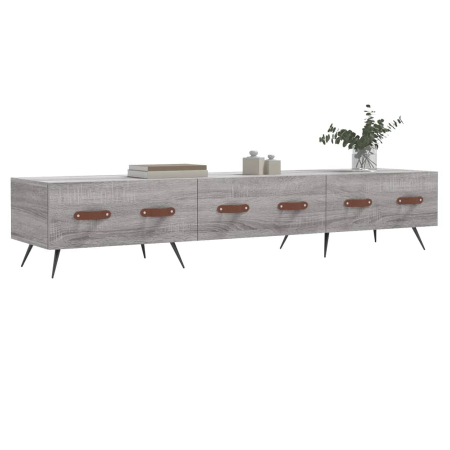 Tv-Meubel 50X36X30 Cm Bewerkt Hout Eikenkleurig Grijs sonoma