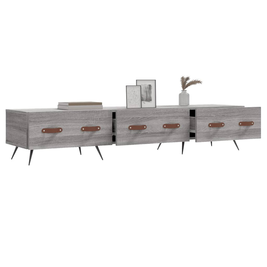 Tv-Meubel 50X36X30 Cm Bewerkt Hout Eikenkleurig Grijs sonoma