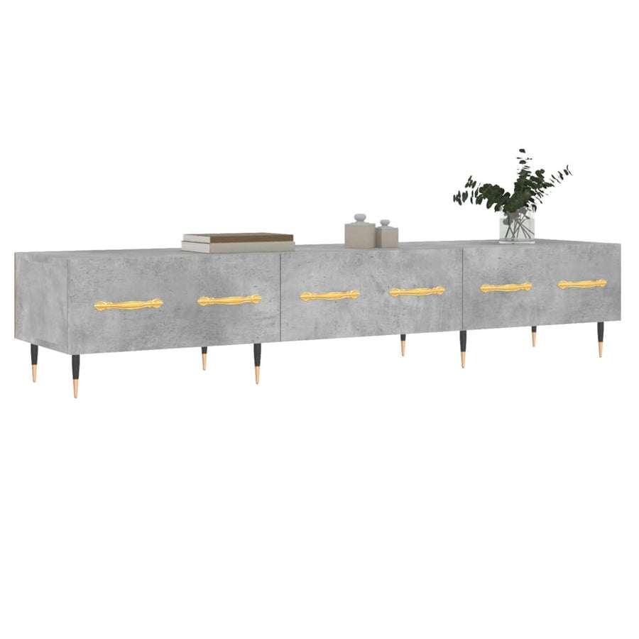 Tv-Meubel 50X36X30 Cm Bewerkt Hout Betongrijs