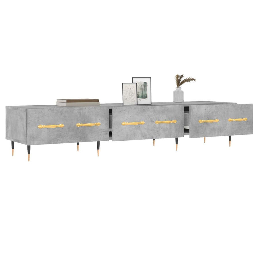 Tv-Meubel 50X36X30 Cm Bewerkt Hout Betongrijs