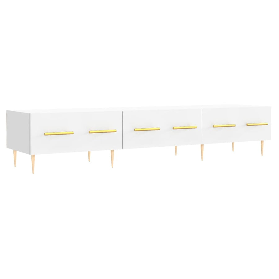 Tv-Meubel 50X36X30 Cm Bewerkt Hout Wit