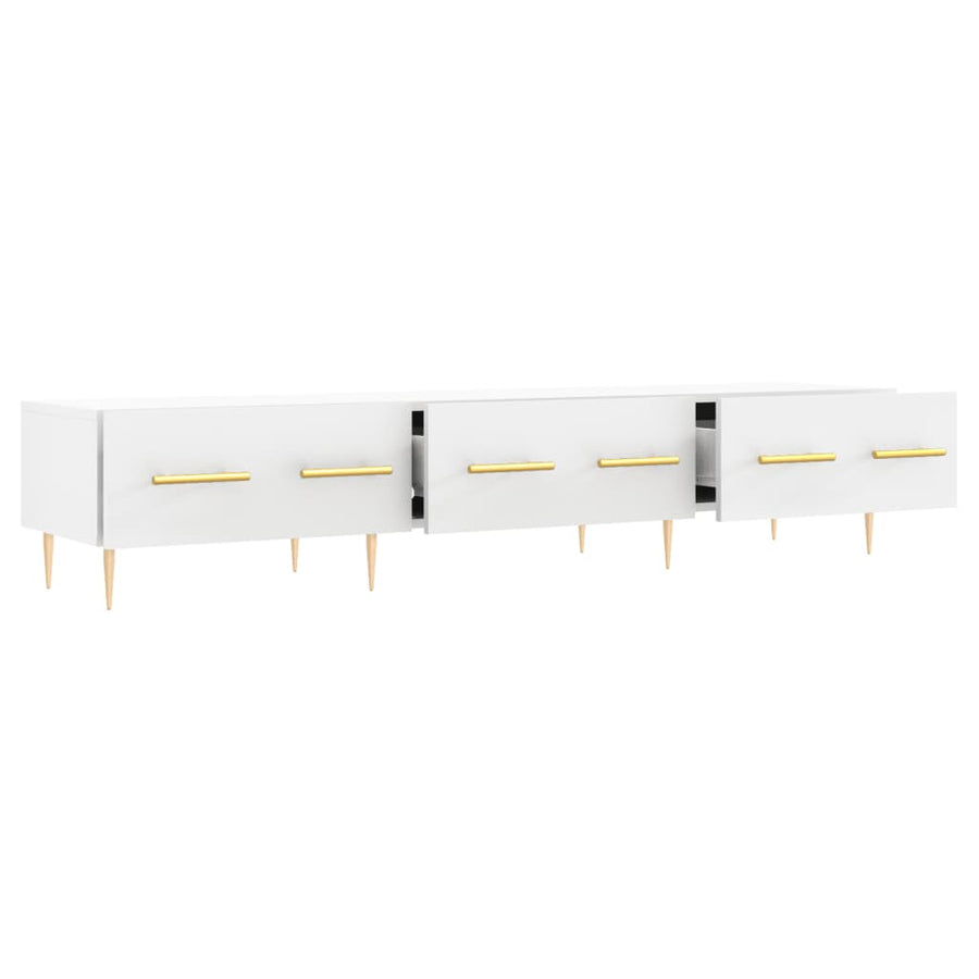 Tv-Meubel 50X36X30 Cm Bewerkt Hout Wit