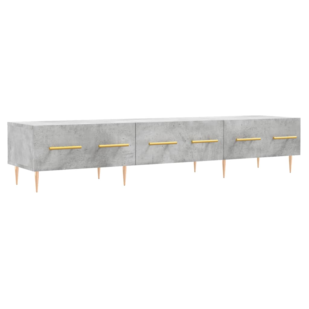 Tv-Meubel 150X36X30 Cm Bewerkt Hout Betongrijs
