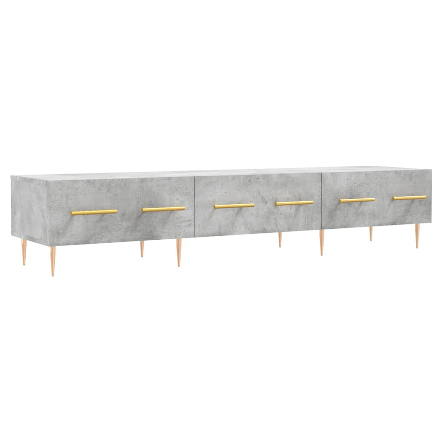 Tv-Meubel 150X36X30 Cm Bewerkt Hout Betongrijs