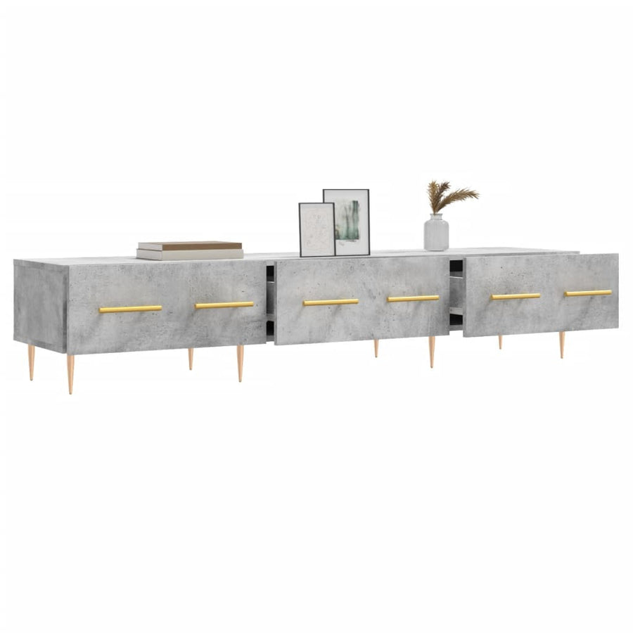 Tv-Meubel 150X36X30 Cm Bewerkt Hout Betongrijs