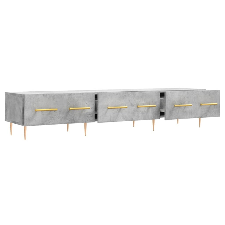 Tv-Meubel 150X36X30 Cm Bewerkt Hout Betongrijs
