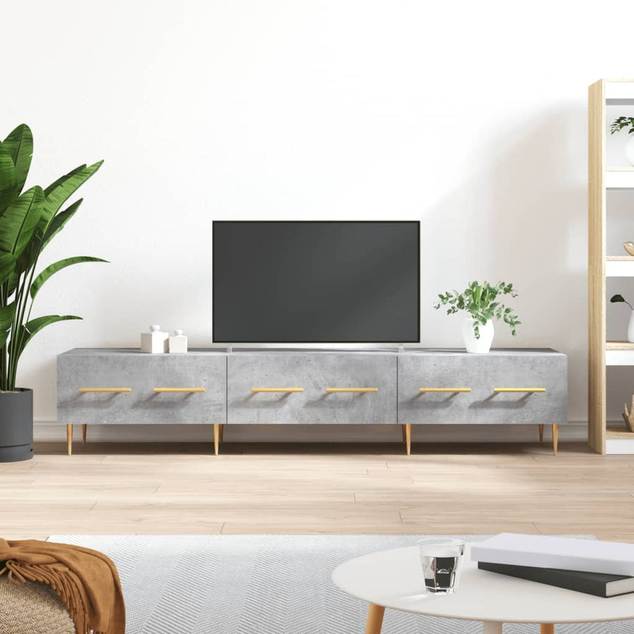 Tv-Meubel 150X36X30 Cm Bewerkt Hout Betongrijs