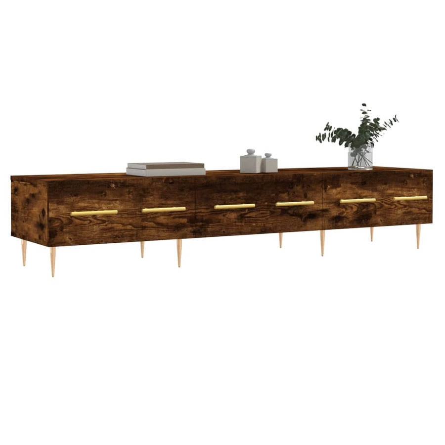 Tv-Meubel 150X36X30 Cm Bewerkt Hout Kleurig Gerookt eiken