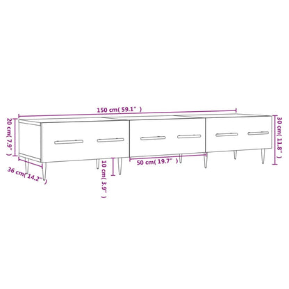 Tv-Meubel 150X36X30 Cm Bewerkt Hout Kleurig Gerookt eiken