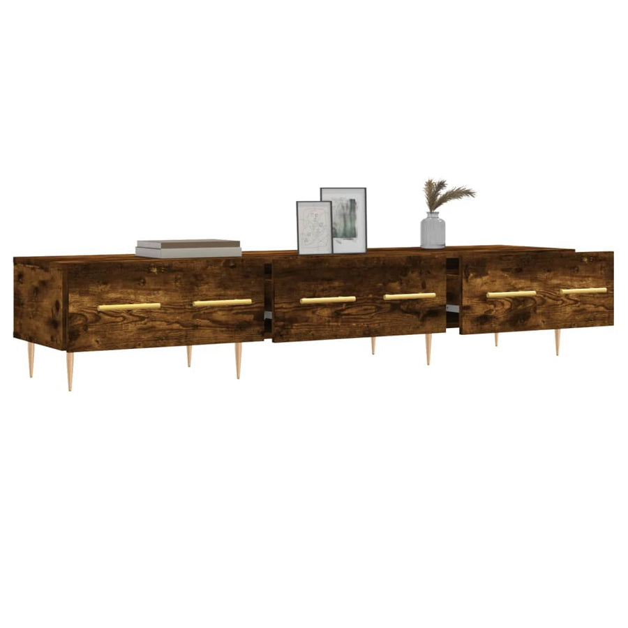 Tv-Meubel 150X36X30 Cm Bewerkt Hout Kleurig Gerookt eiken