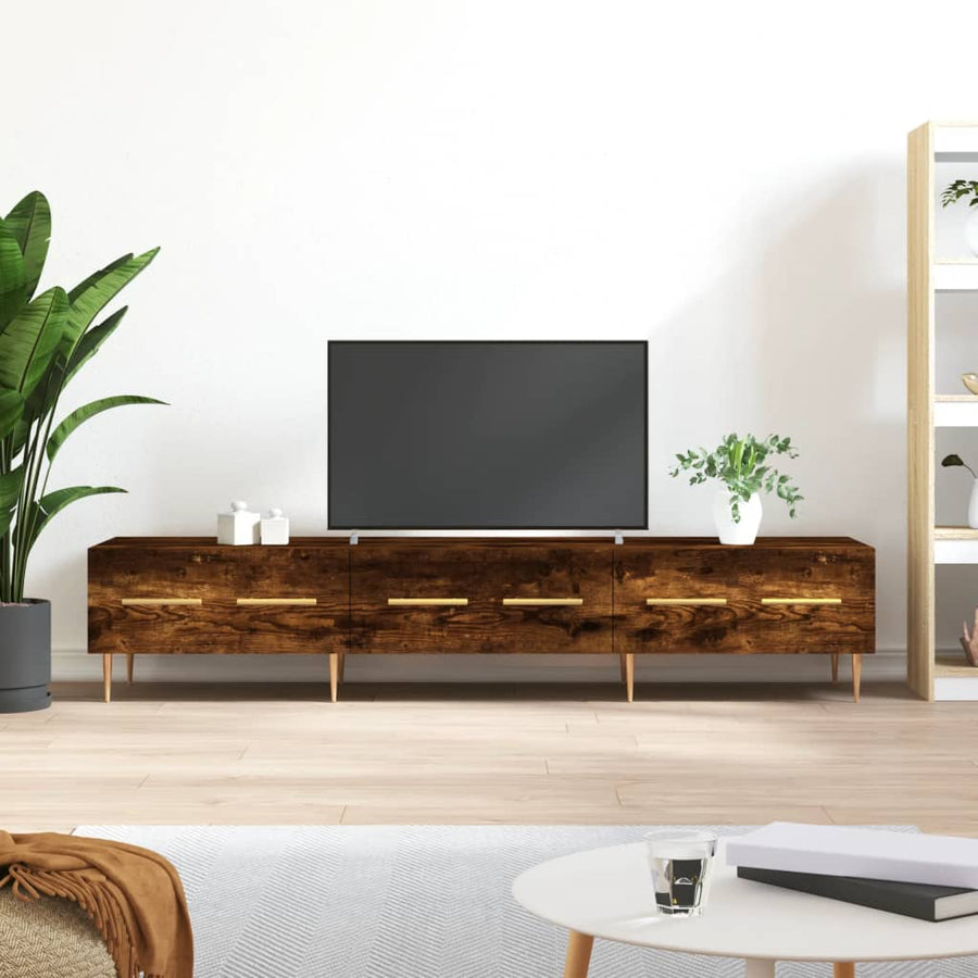 Tv-Meubel 150X36X30 Cm Bewerkt Hout Kleurig Gerookt eiken