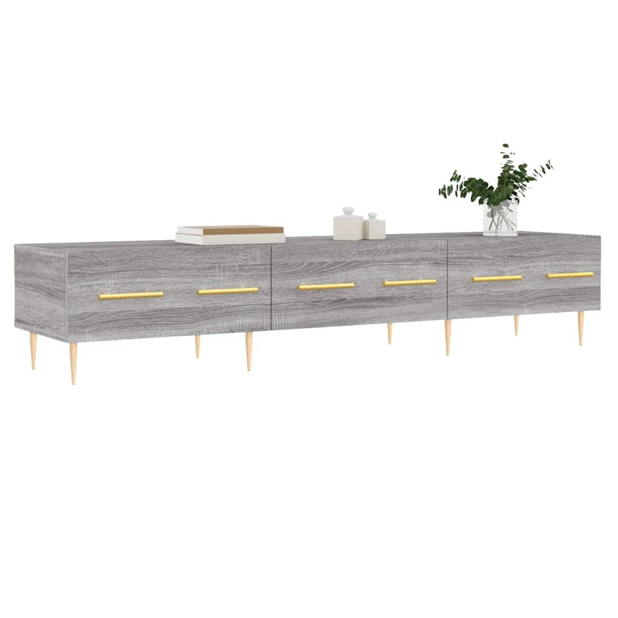 Tv-Meubel 50X36X30 Cm Bewerkt Hout Eikenkleurig Grijs sonoma