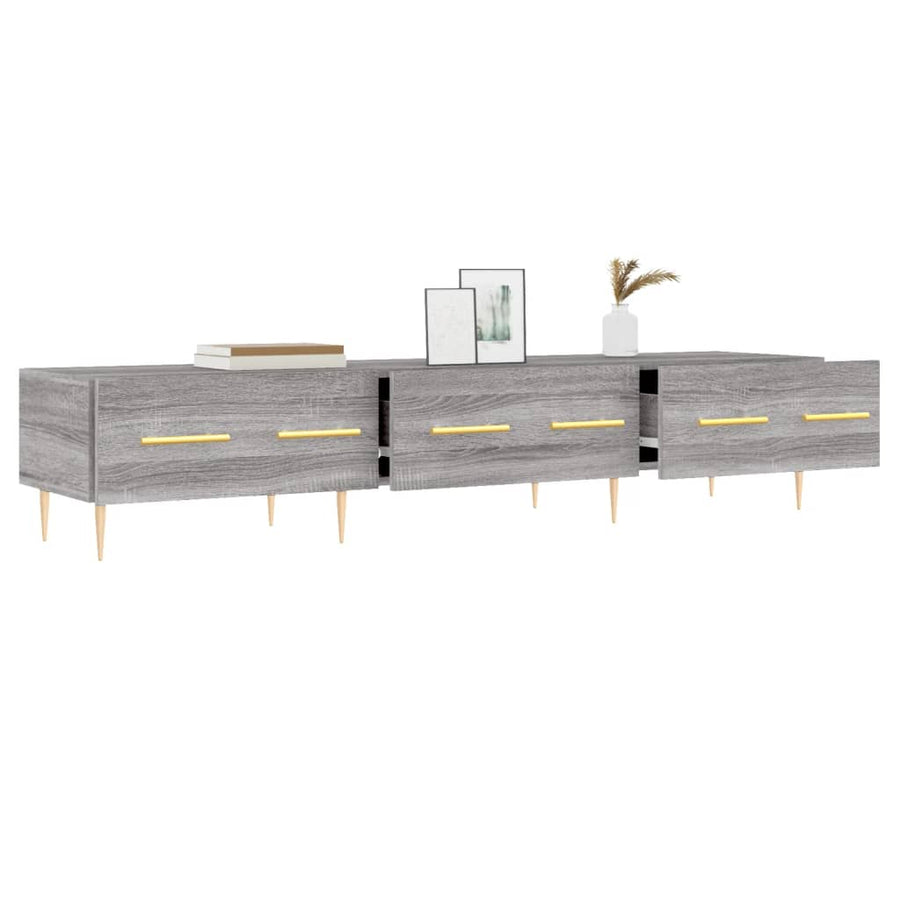 Tv-Meubel 50X36X30 Cm Bewerkt Hout Eikenkleurig Grijs sonoma