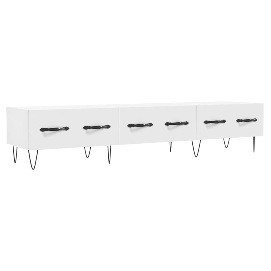 Tv-Meubel 50X36X30 Cm Bewerkt Hout Wit