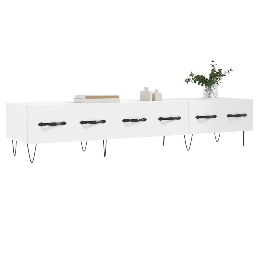 Tv-Meubel 50X36X30 Cm Bewerkt Hout Wit