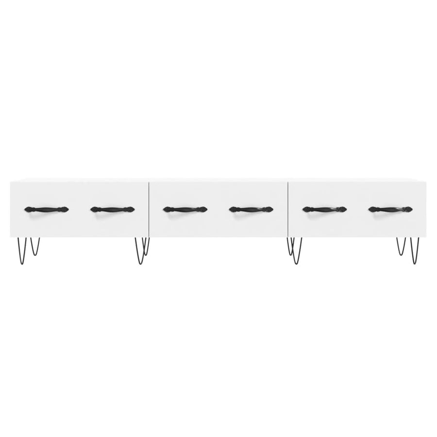Tv-Meubel 50X36X30 Cm Bewerkt Hout Wit