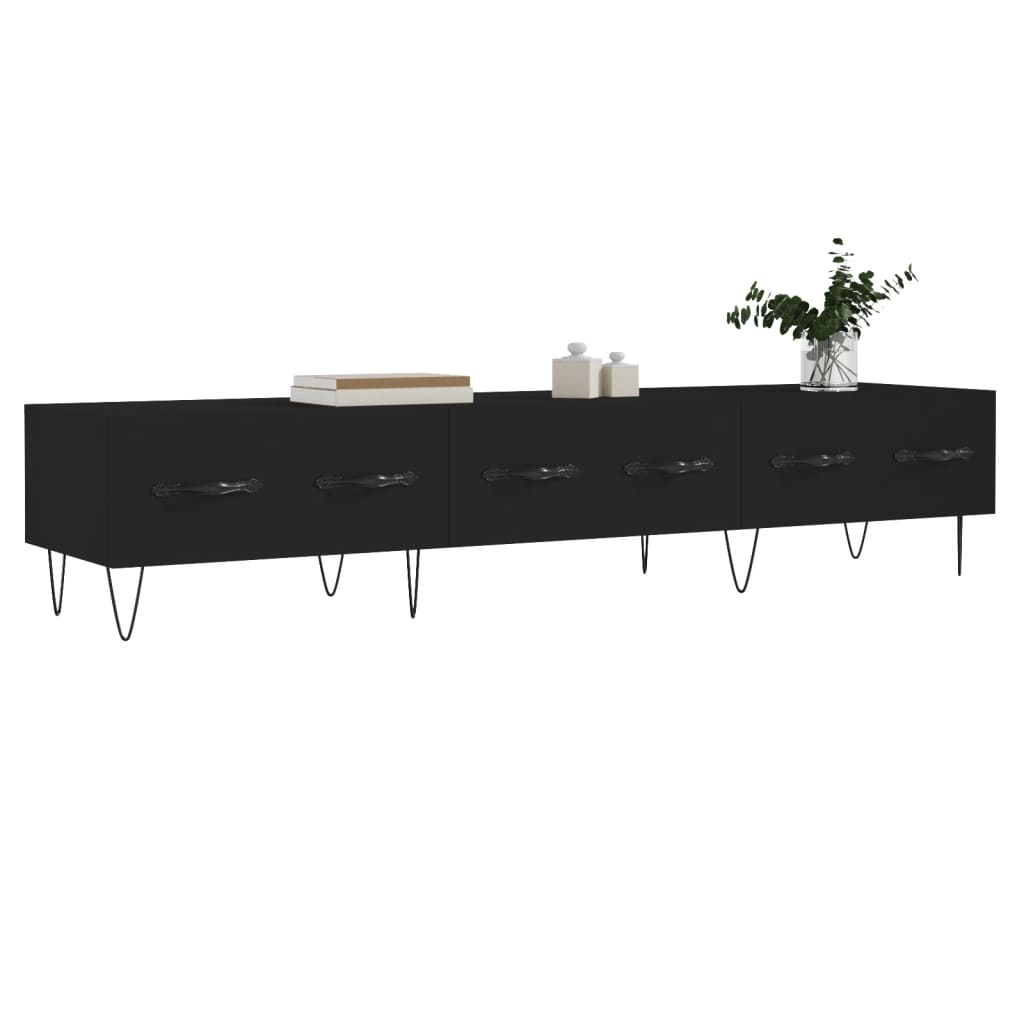 Tv-Meubel 50X36X30 Cm Bewerkt Hout Zwart