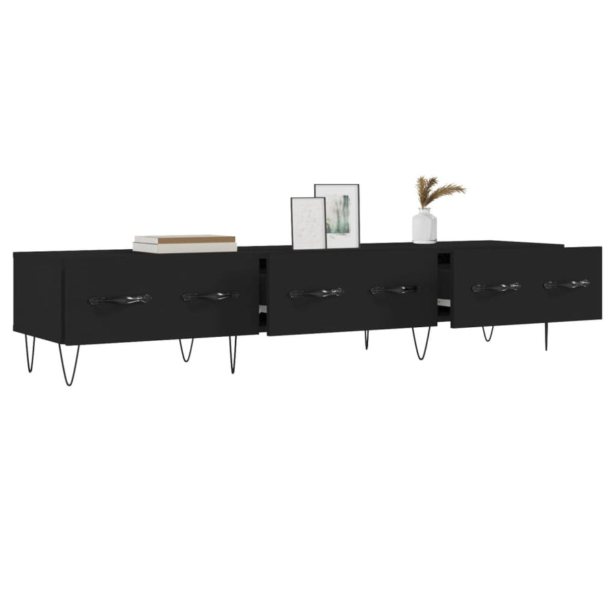 Tv-Meubel 50X36X30 Cm Bewerkt Hout Zwart