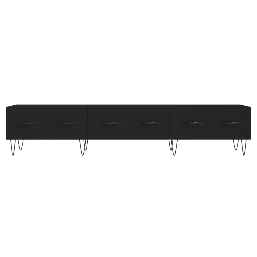 Tv-Meubel 50X36X30 Cm Bewerkt Hout Zwart