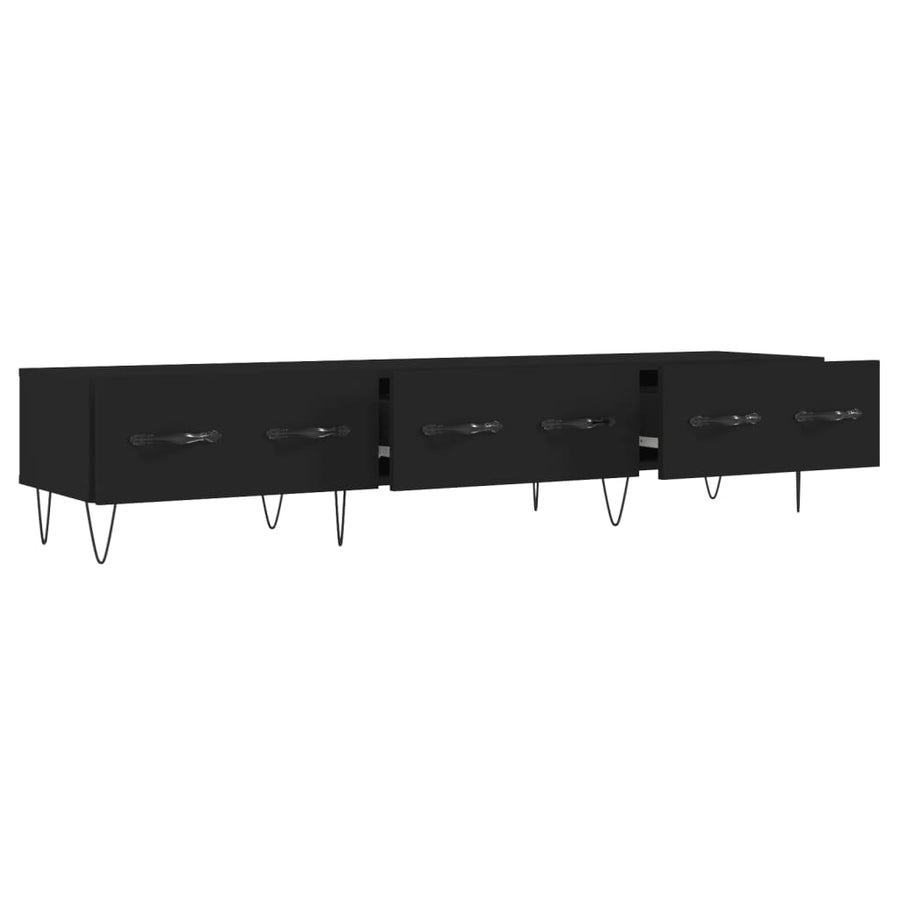 Tv-Meubel 50X36X30 Cm Bewerkt Hout Zwart