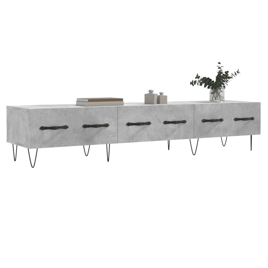 Tv-Meubel 50X36X30 Cm Bewerkt Hout Betongrijs