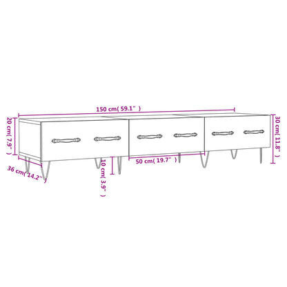 Tv-Meubel 50X36X30 Cm Bewerkt Hout Betongrijs