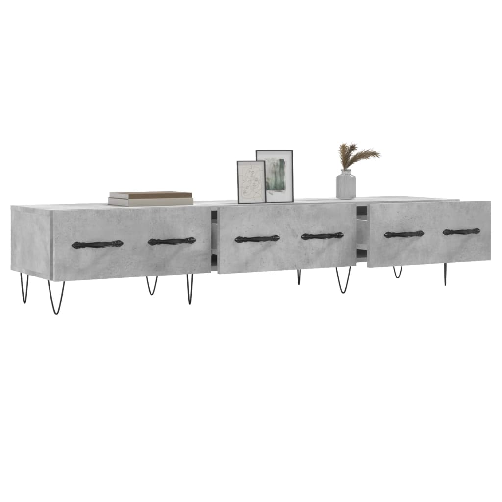 Tv-Meubel 50X36X30 Cm Bewerkt Hout Betongrijs