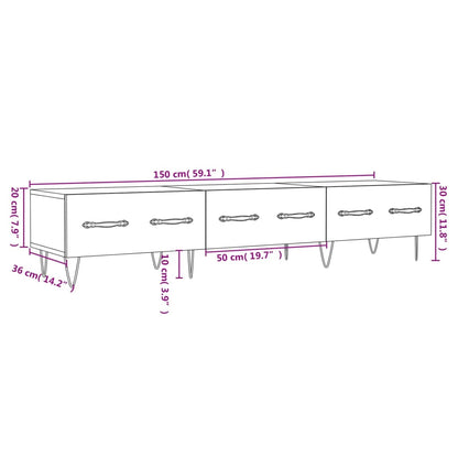 Tv-Meubel 150X36X30 Cm Bewerkt Hout Kleurig Gerookt eiken