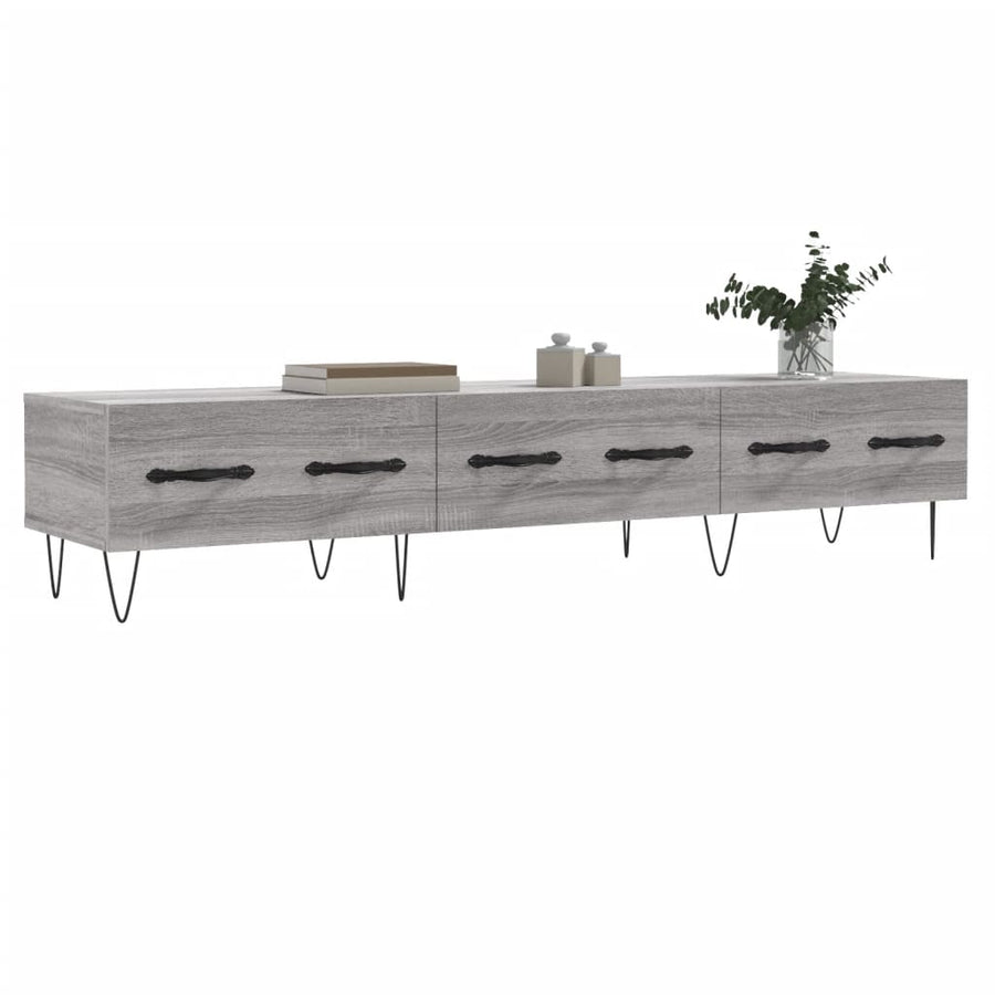 Tv-Meubel 50X36X30 Cm Bewerkt Hout Eikenkleurig Grijs sonoma