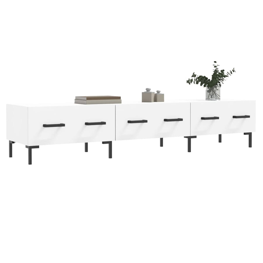 Tv-Meubel 50X36X30 Cm Bewerkt Hout Wit