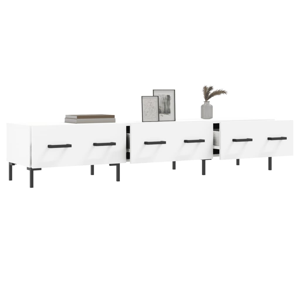 Tv-Meubel 50X36X30 Cm Bewerkt Hout Wit