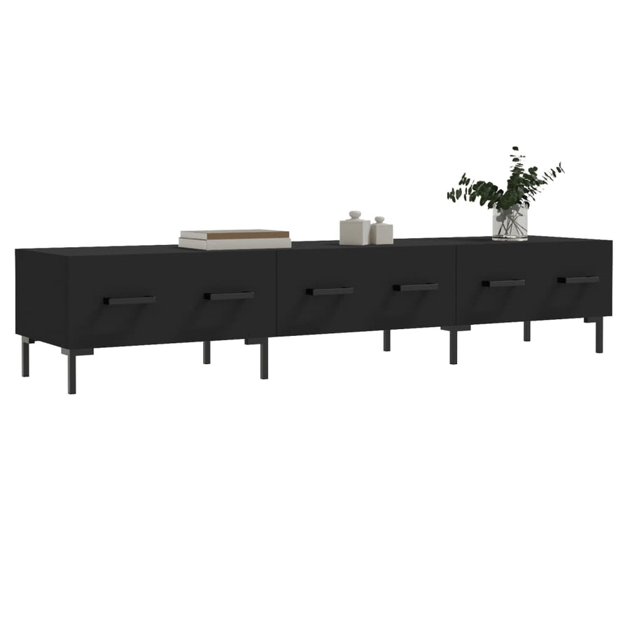 Tv-Meubel 50X36X30 Cm Bewerkt Hout Zwart
