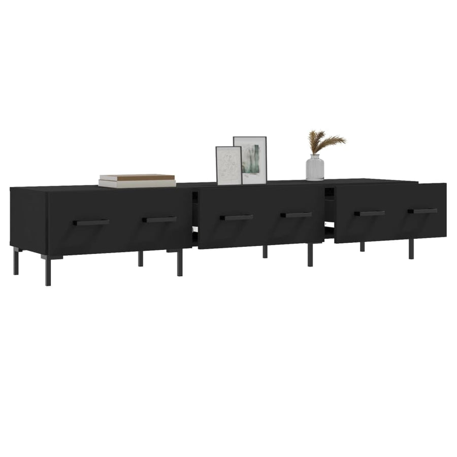 Tv-Meubel 50X36X30 Cm Bewerkt Hout Zwart