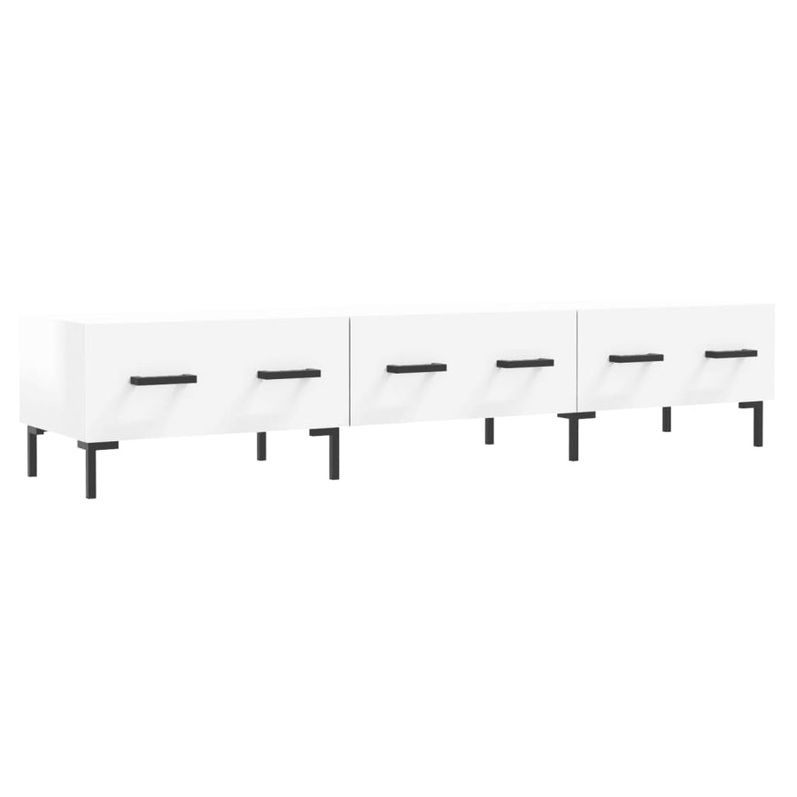Tv-Meubel 50X36X30 Cm Bewerkt Hout Hoogglans wit