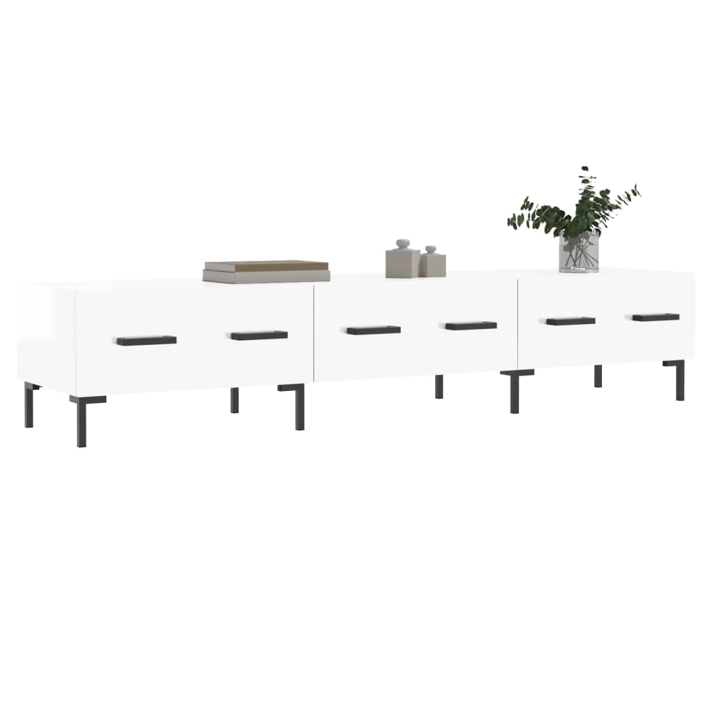 Tv-Meubel 50X36X30 Cm Bewerkt Hout Hoogglans wit