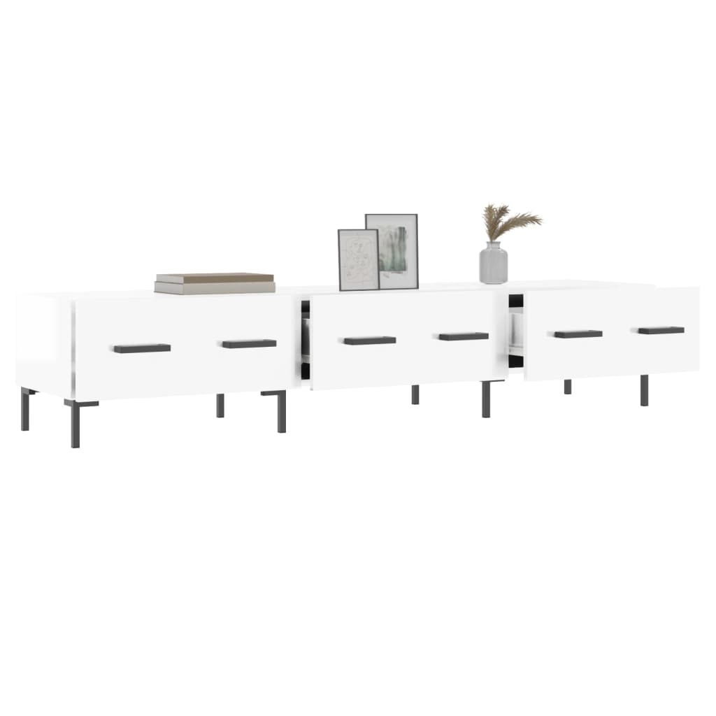 Tv-Meubel 50X36X30 Cm Bewerkt Hout Hoogglans wit