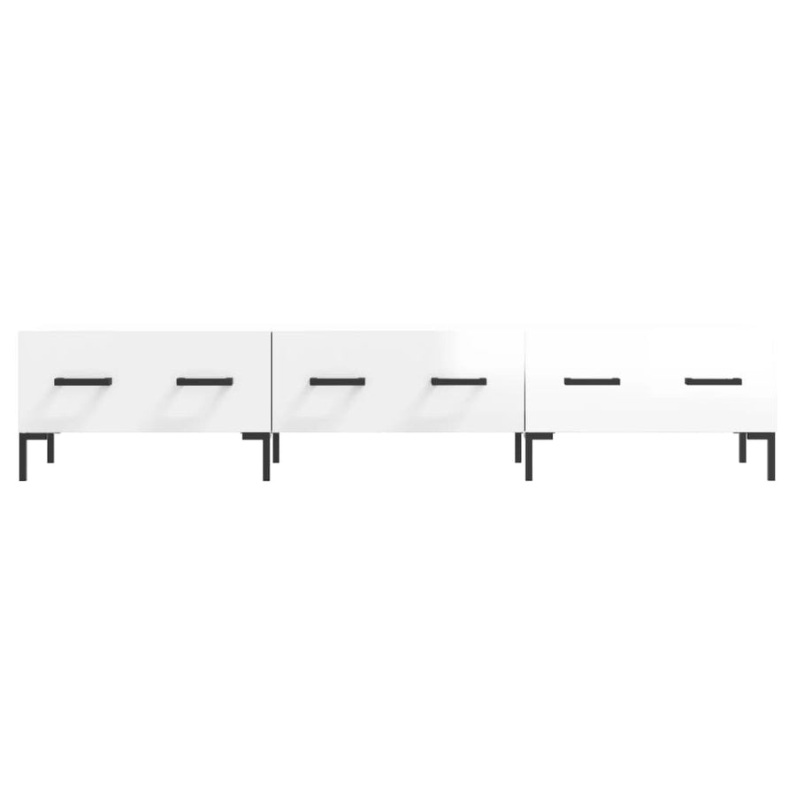Tv-Meubel 50X36X30 Cm Bewerkt Hout Hoogglans wit