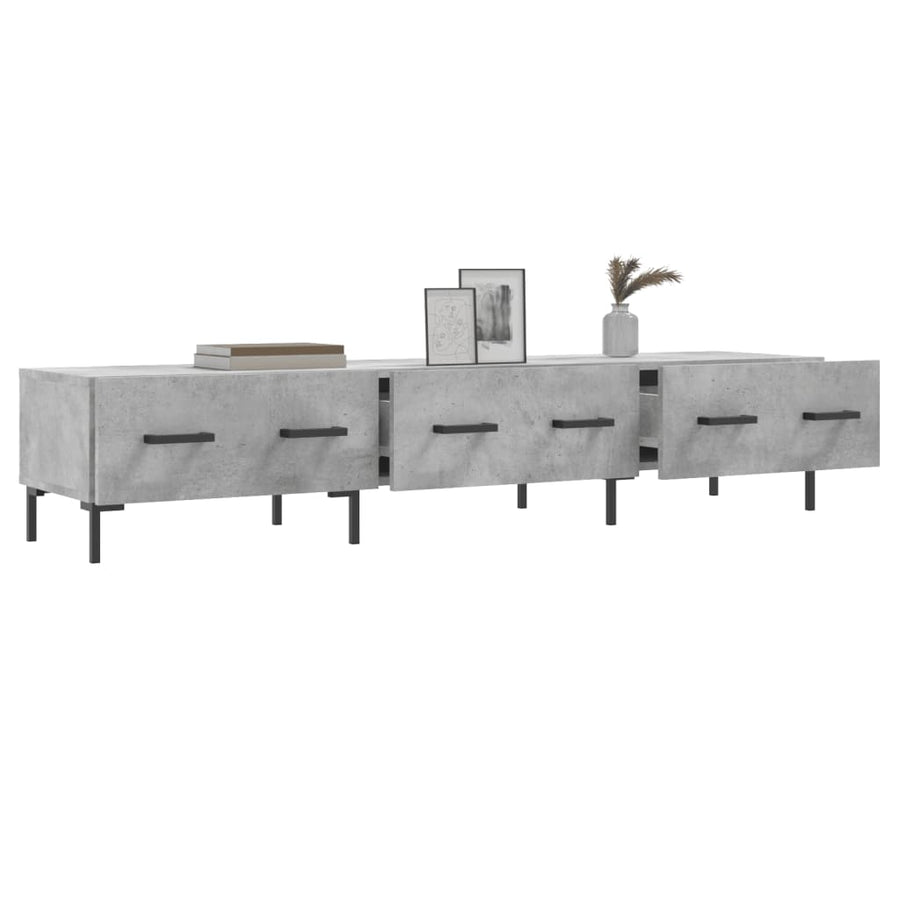 Tv-Meubel 50X36X30 Cm Bewerkt Hout Betongrijs