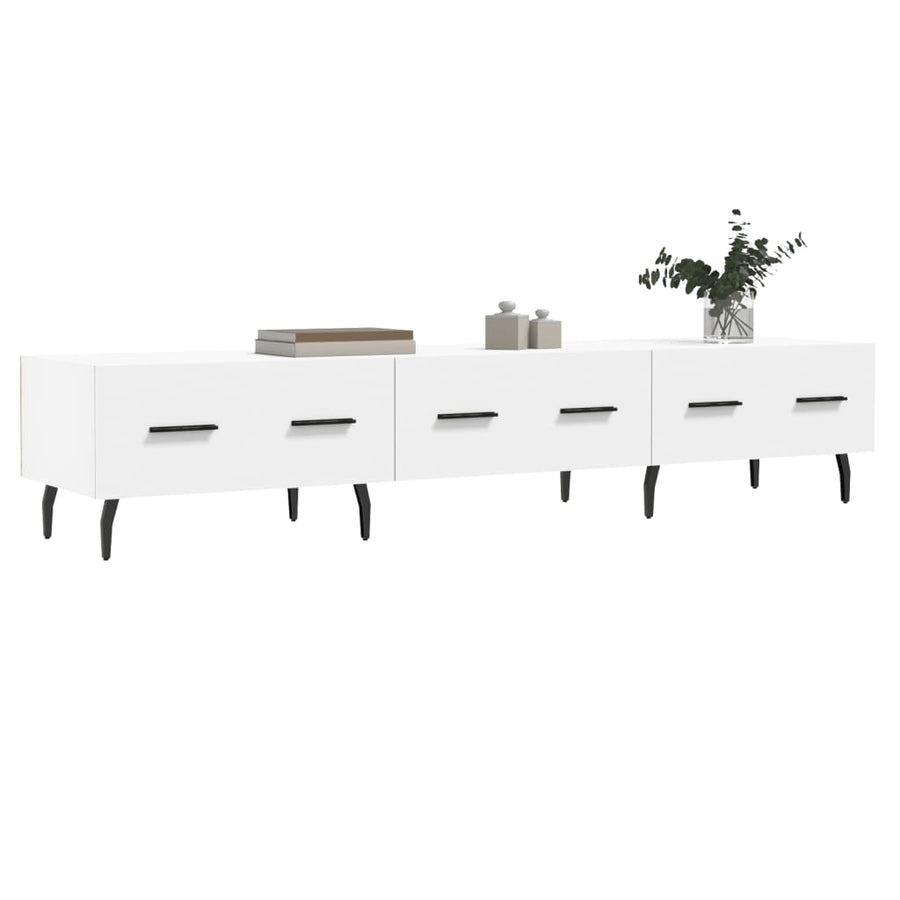 Tv-Meubel 50X36X30 Cm Bewerkt Hout Wit