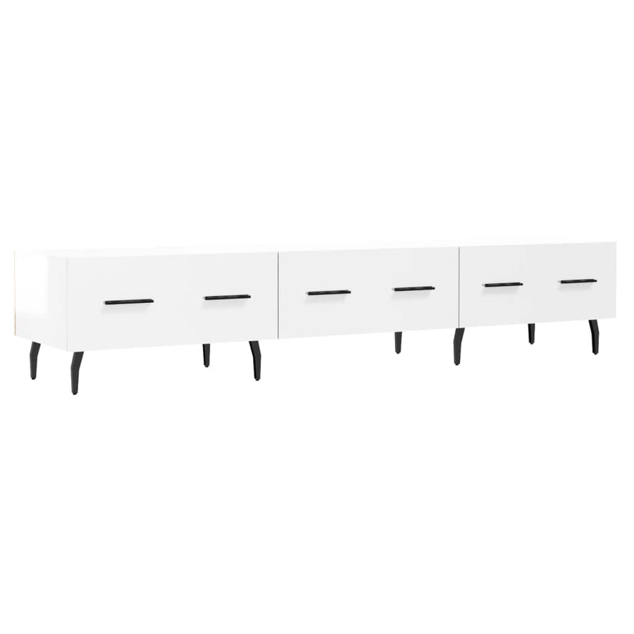 Tv-Meubel 50X36X30 Cm Bewerkt Hout Hoogglans wit