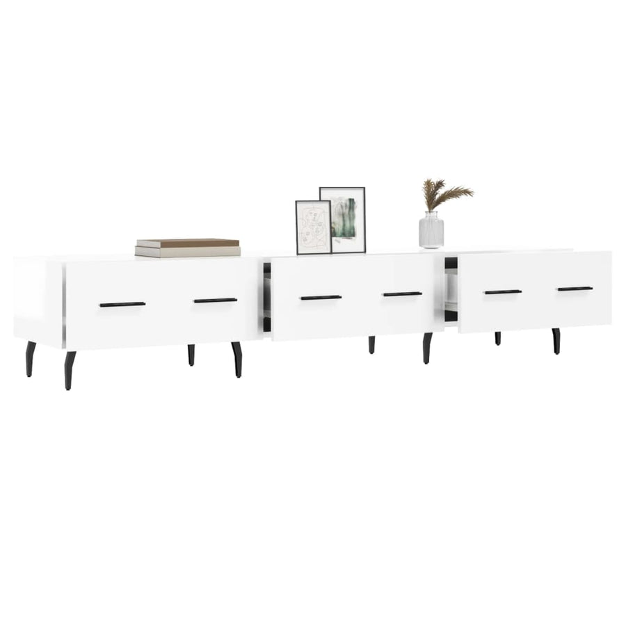 Tv-Meubel 50X36X30 Cm Bewerkt Hout Hoogglans wit