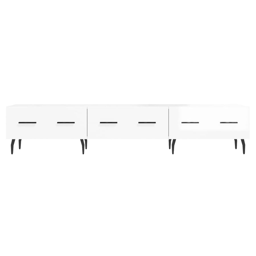 Tv-Meubel 50X36X30 Cm Bewerkt Hout Hoogglans wit