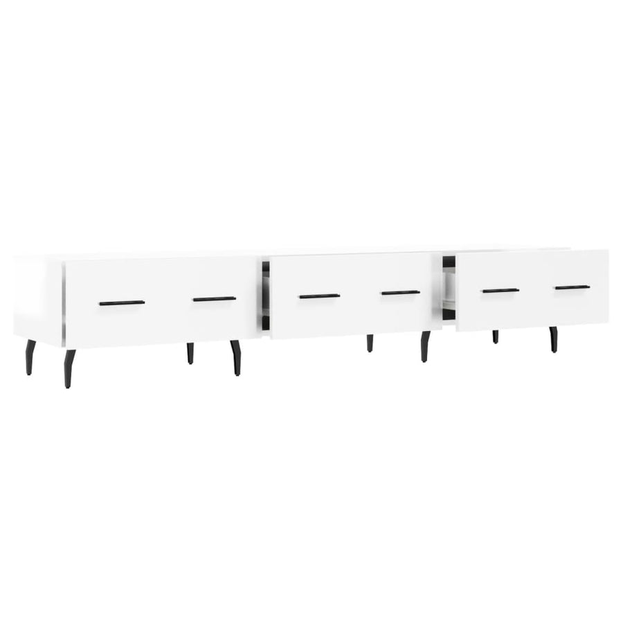 Tv-Meubel 50X36X30 Cm Bewerkt Hout Hoogglans wit