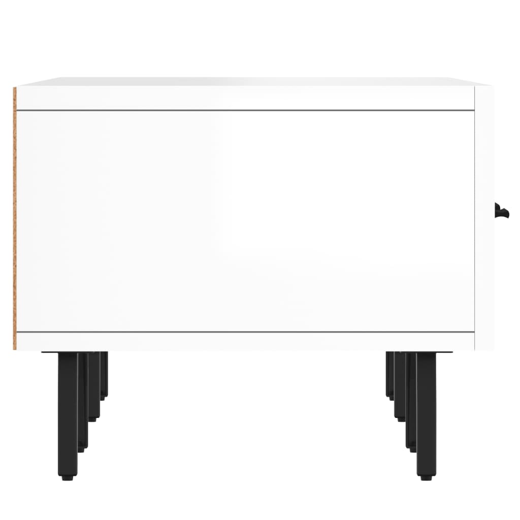 Tv-Meubel 50X36X30 Cm Bewerkt Hout Hoogglans wit