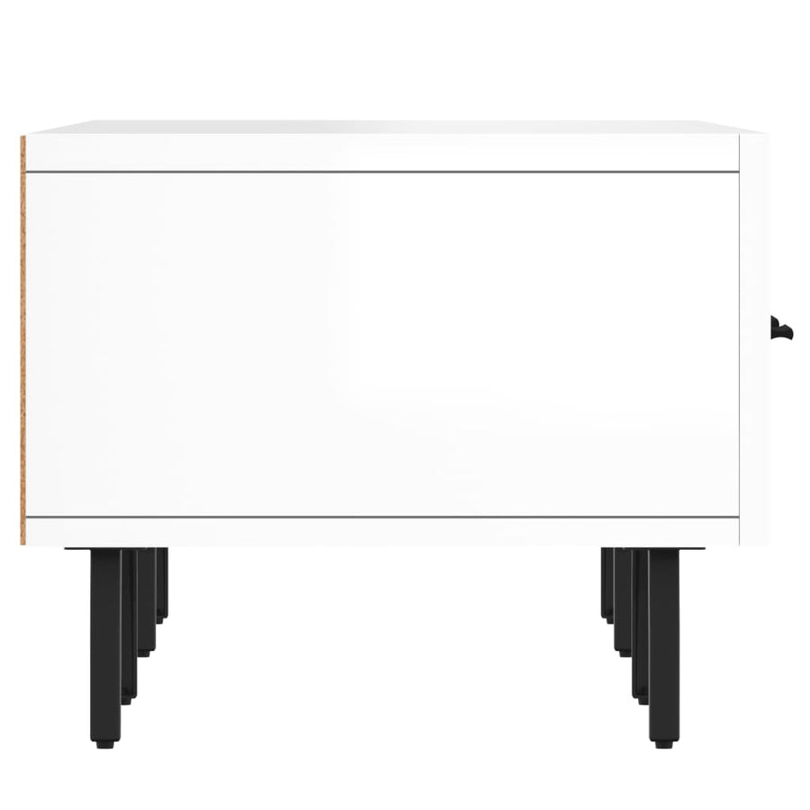 Tv-Meubel 50X36X30 Cm Bewerkt Hout Hoogglans wit