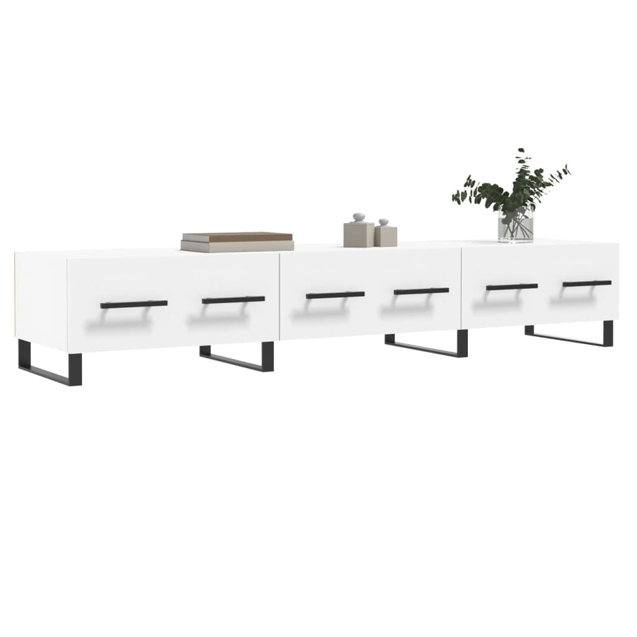 Tv-Meubel 50X36X30 Cm Bewerkt Hout Wit