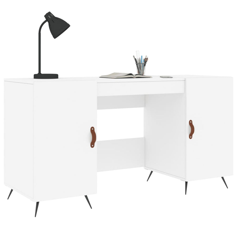 Bureau 140X50X75 Cm Bewerkt Hout Wit