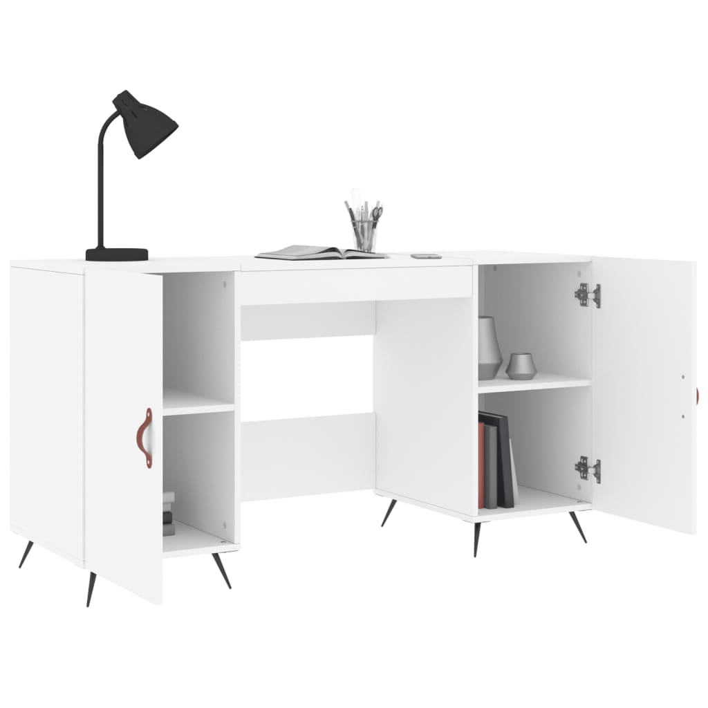 Bureau 140X50X75 Cm Bewerkt Hout Wit