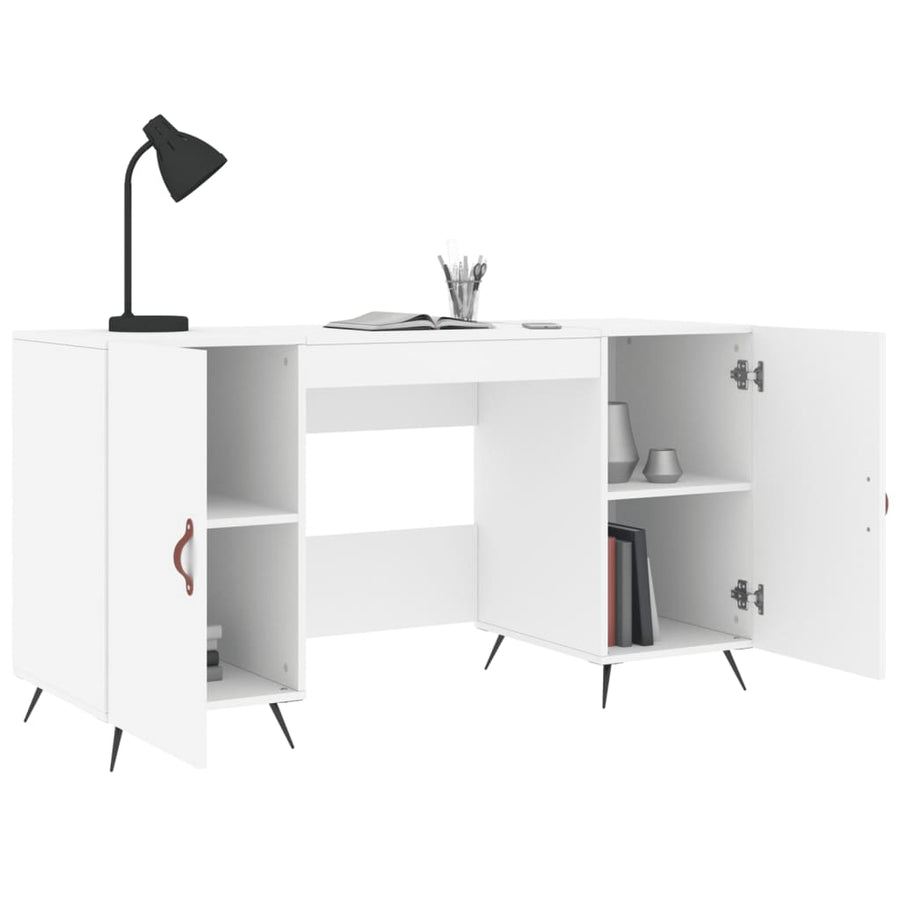 Bureau 140X50X75 Cm Bewerkt Hout Wit