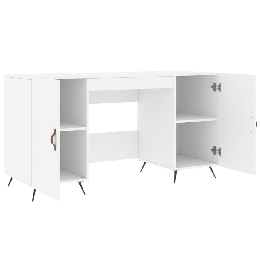 Bureau 140X50X75 Cm Bewerkt Hout Wit